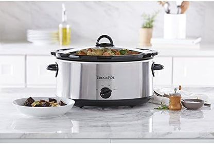 Crock-Pot 7 Quart Oval Manual Slow Cooker – Stainless Steel S3T4
