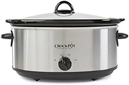 Crock-Pot 7 Quart Oval Manual Slow Cooker – Stainless Steel S3T4