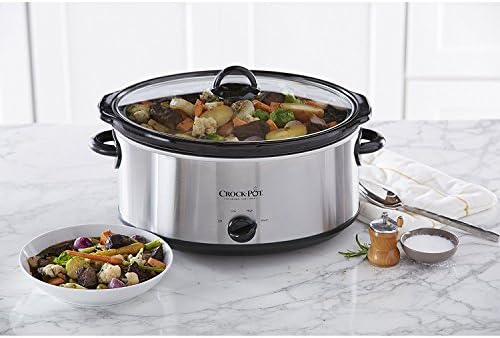 Crock-Pot 7 Quart Oval Manual Slow Cooker – Stainless Steel S3T4