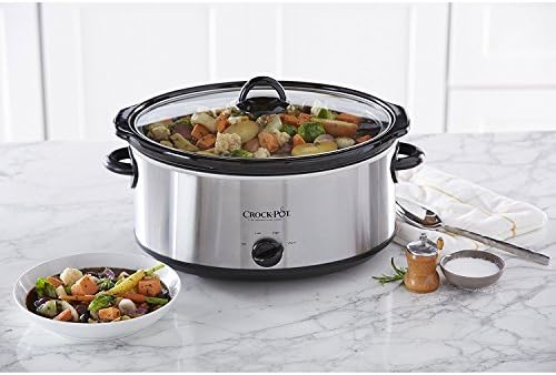 Crock-Pot 7 Quart Oval Manual Slow Cooker – Stainless Steel S3T4