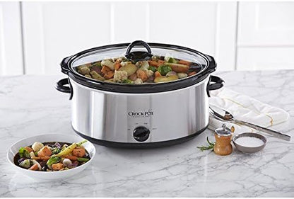 Crock-Pot 7 Quart Oval Manual Slow Cooker – Stainless Steel S3T4