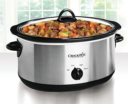 Crock-Pot 7 Quart Oval Manual Slow Cooker – Stainless Steel S3T4