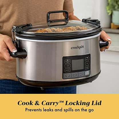 Crock-Pot 7 Quart Portable Programmable Slow Cooker with Timer N3W0