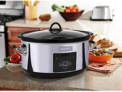 Crock-Pot 7 Quart Programmable Slow Cooker – Polished Platinum OTGY