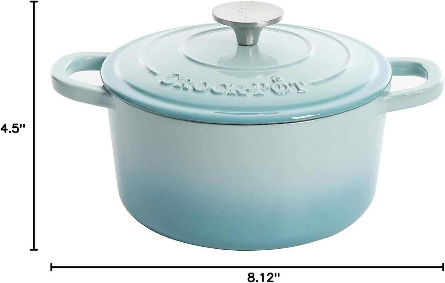 Crock-Pot 3 Quart Enameled Cast Iron Dutch Oven – Aqua QB41