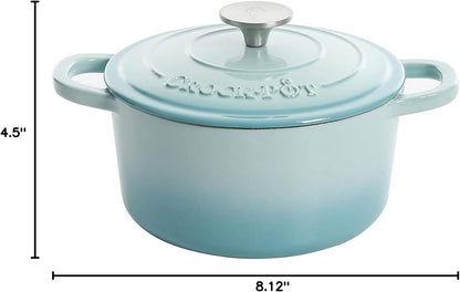 Crock-Pot 3 Quart Enameled Cast Iron Dutch Oven – Aqua QB41